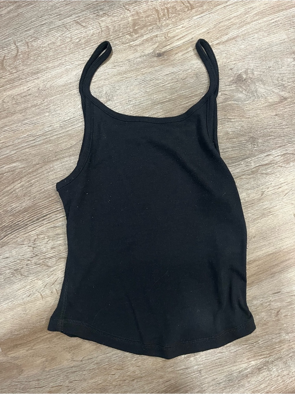 Free People Black Ribbed Tank Top